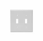 Aida 2-Gang Standard Wall Plate, Toggle, Plastic, White