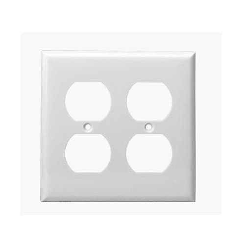 Aida 2-Gang Standard Wall Plate, Duplex, Plastic, Ivory