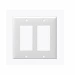 Aida 2-Gang Standard Wall Plate, Decora, Plastic, Ivory