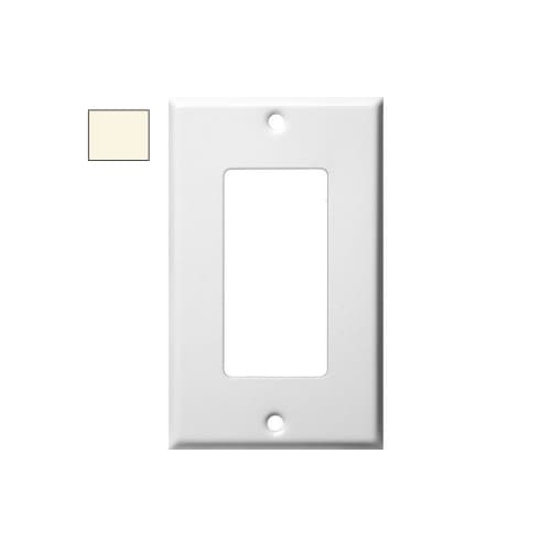 Aida 1-Gang Jumbo Wall Plate, Decora, Plastic, Light Almond