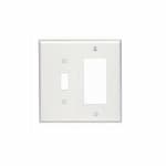 Aida 2-Gang Standard Combination Wall Plate, Toggle/Decora, Plastic, L. AL