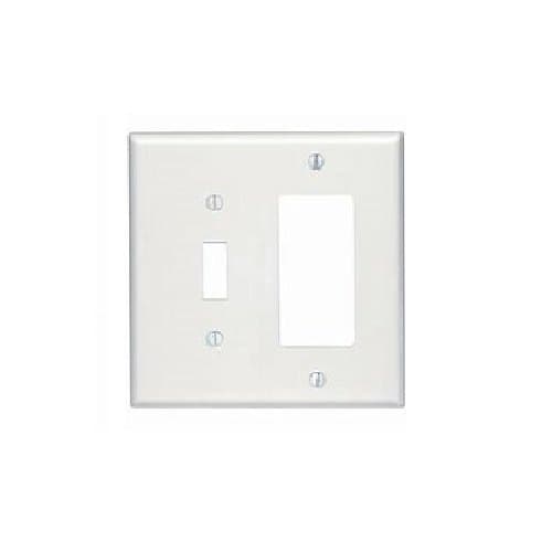 Aida 2-Gang Standard Combination Wall Plate, Toggle/Decora, Plastic, L. AL