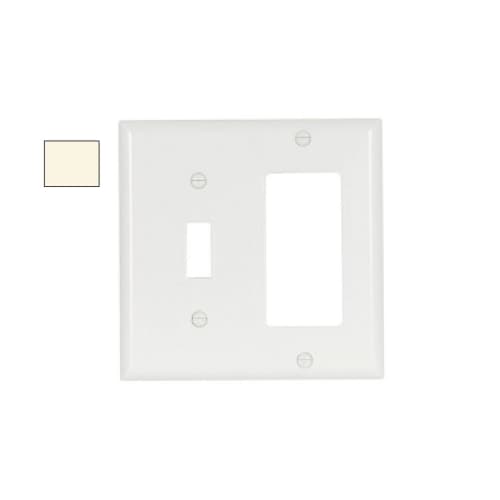 Aida 2-Gang Mid-Size Combination Wall Plate, Toggle/Decora, Plastic, L. AL