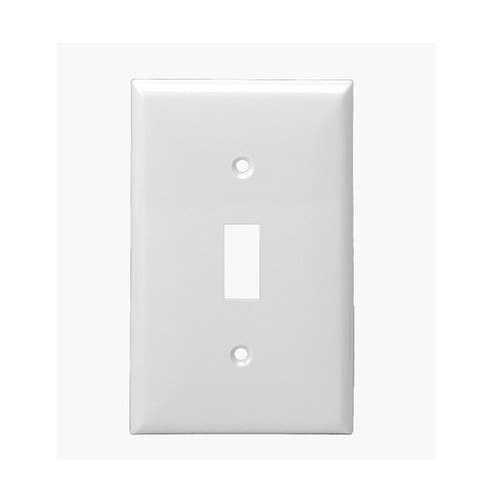 Aida 1-Gang Wall Plate, Toggle, Thermoset, White