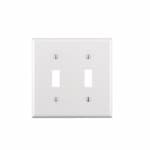 Aida 2-Gang Wall Plate, Toggle, Thermoset, White