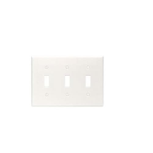 Aida 3-Gang Wall Plate, Toggle, Thermoset, Ivory