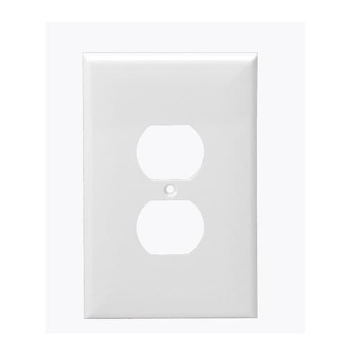 Aida 1-Gang Wall Plate, Duplex, Thermoset, White