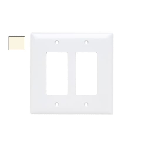 Aida 2-Gang Wall Plate, Decora, Thermoset, Light Almond