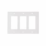 Aida 3-Gang Wall Plate, Decora, Thermoset, White