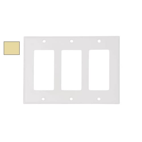 Aida 3-Gang Wall Plate, Decora, Thermoset, Ivory