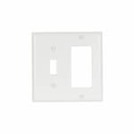 Aida 2-Gang Combination Wall Plate, Toggle/Decora, Thermoset, White