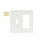 Aida 2-Gang Combination Wall Plate, Toggle/Decora, Thermoset, Ivory