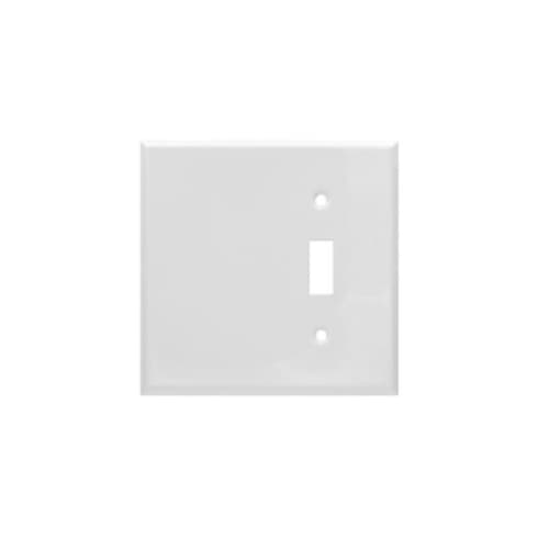 Aida 2-Gang Standard Combination Wallplate, Toggle/Blank, Metal, White