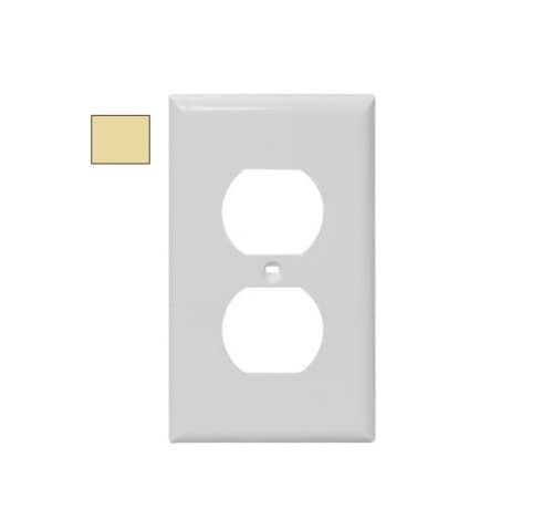 Aida 1-Gang Mid-Size Wallplate, Duplex, Metal, Wrinkle, Ivory