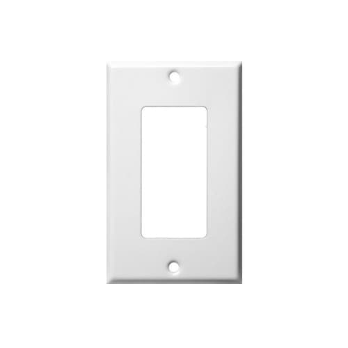 Aida 1-Gang Standard Wallplate, Decora, Metal, Smooth, White