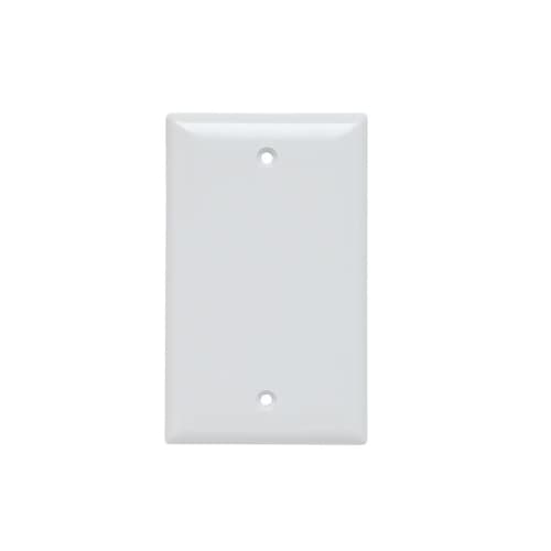 Aida 1-Gang Standard Wallplate, Blank, Metal, Smooth, White