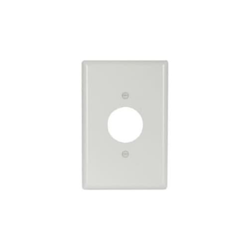 Aida 1-Gang Mid-Size Wallplate, Single, Metal, Smooth, White