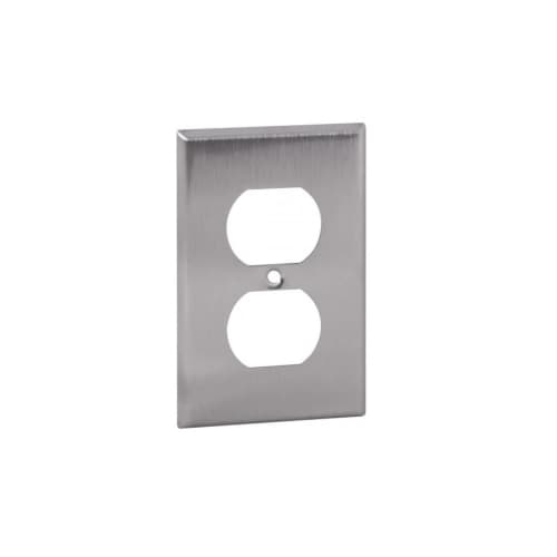 Aida 1-Gang Wall Plate, Duplex, Stainless Steel