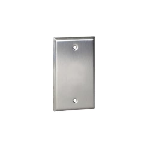 Aida 1-Gang Wall Plate, Blank, Stainless Steel