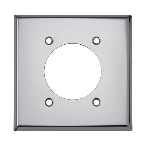 Aida 2-Gang Wall Plate, Single, Stainless Steel