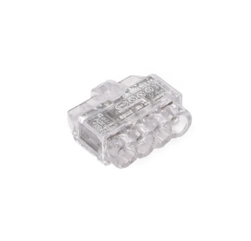 Aida Wire Connector, Push-In, 4 Port, Clear