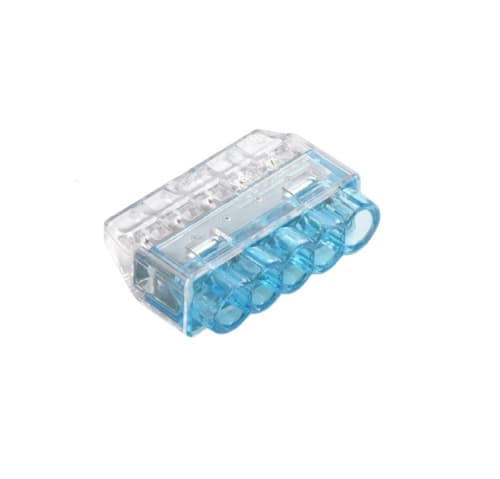 Aida Wire Connector, Push-In, 5 Port, Blue