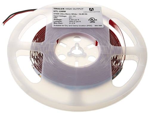 American Lighting 16.4-ft 4.6W/Ft LED Tape Light, High Output, Dim, 24V, 2700K