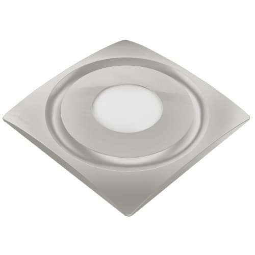 Aero Pure 33W Slim Fit Bathroom Ceiling & Wall Fan w/Light, Low Profile, 120 CFM, Satin Nickel