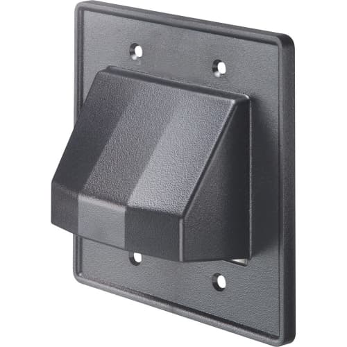 Arlington Industries 2-Gang Reversible Cable Entrance Plate, Black