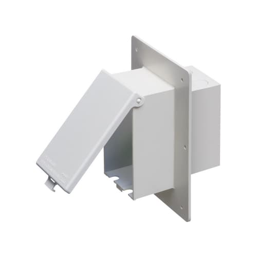 Arlington Industries Low Profile InBox for 1-1/2-in Wall Systems, Vertical, WHT/WHT