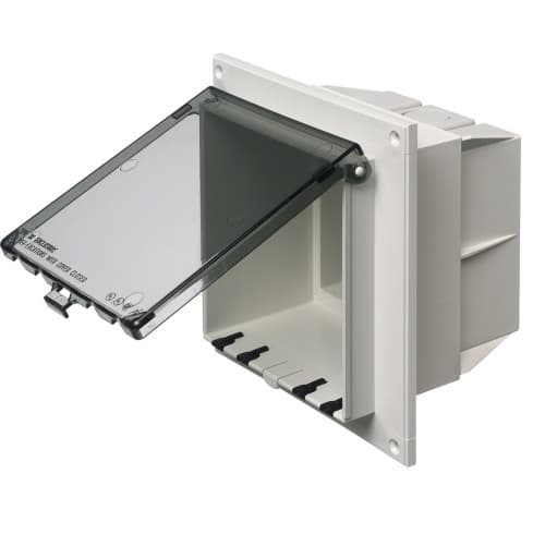Arlington Industries 2-Gang Low Profile InBox for Flat Surfaces Retrofit, Vertical, WH/CL