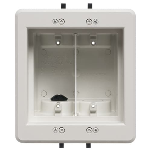 Arlington Industries 2-Gang Recessed Indoor InBox for New & Retrofit Construction, White