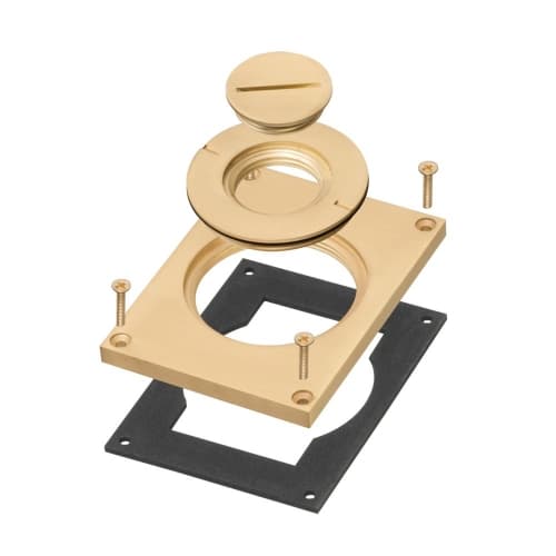 Arlington Industries 1-Gang Cover Kit w/ 2-in & 1-in Inserts for Gangable Box, Brass