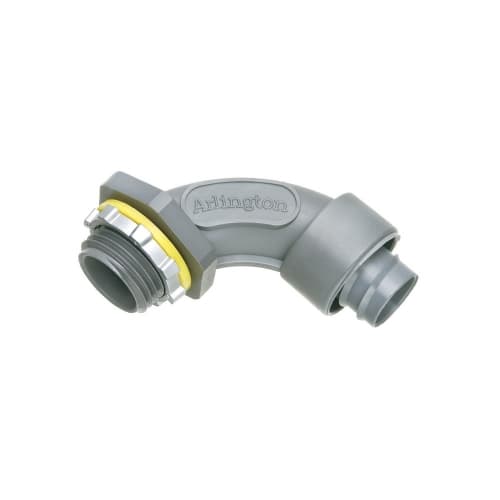 Arlington Industries 3/8-in Screw-On Connector, Non-Metallic, 90 Degree, Gray