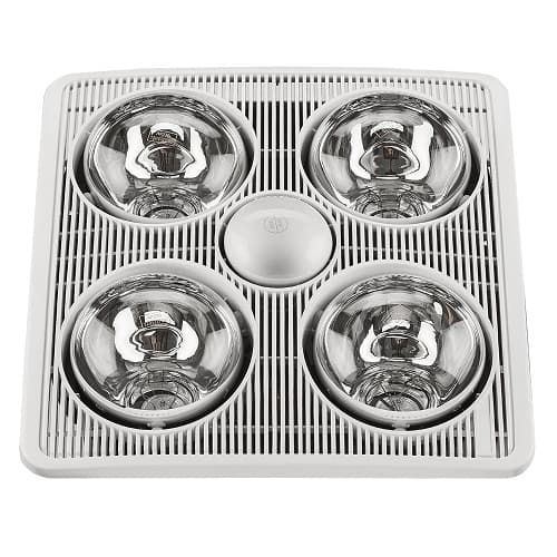 Aero Pure 1160W Bathroom Exhaust Fan w/ Light, 4-Bulb, White, 90 CFM