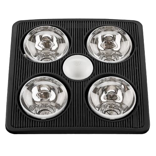 Aero Pure 1160W Exhaust Fan & Heater, 4-Light, 90 CFM, Matte Black