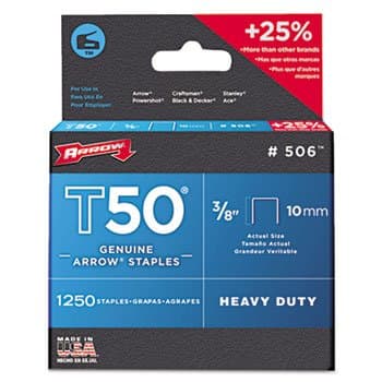 Arrow 3/8 IN (10 mm) T50 Heavy Duty Genuine Arrow Staples