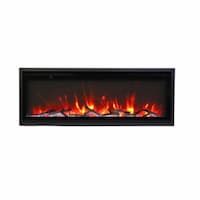 65-in Extra Slim Clean Face Electric Fireplace w/ Black Steel Surround