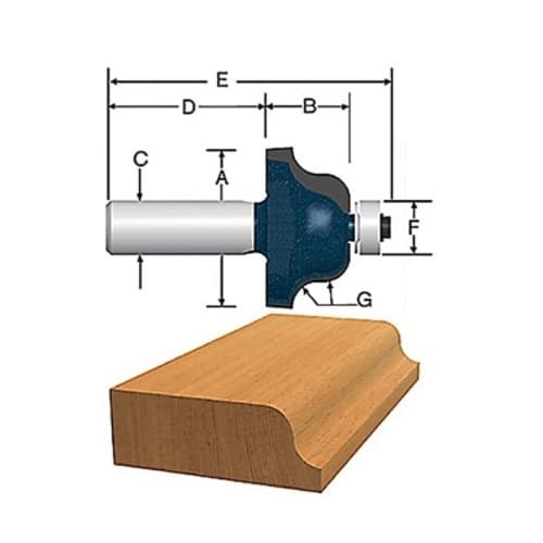 Bosch 5/32-in x 5/8-in Roman Ogee Router Bit, Carbide Tipped, 2-Flute