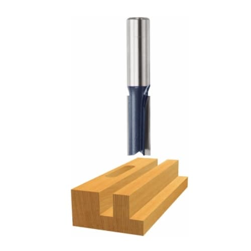 Bosch 1/2-in x 1-in Straight Bit, Carbide Tipped, 2-Flute