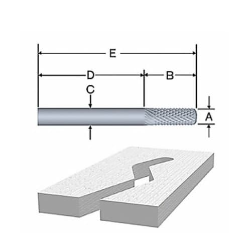 Bosch 1/4-in x 1-1/2-in Burr Router Bit, Solid Carbide, 