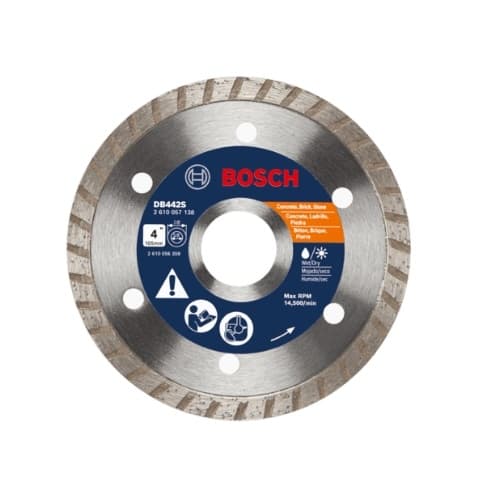 Bosch 4-in Standard Diamond Blade, Turbo Rim, Smooth Cut