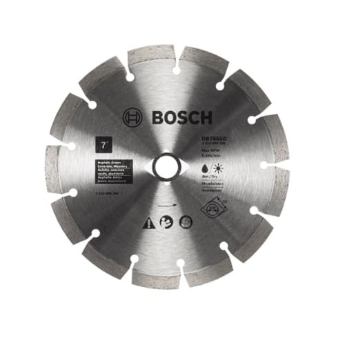 Bosch 7-in Standard Diamond Blade, Segmented Rim, Soft Materials