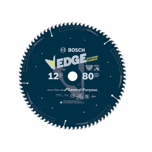 Bosch 12-in Edge Circular Saw Blade, Extra Fine Finish, 80 Tooth