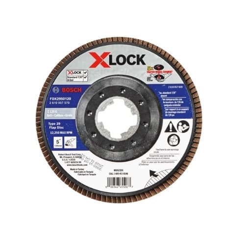 Bosch 5-in X-LOCK Flap Disc, Type 29, 120 Grit