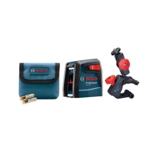 Bosch Self-Leveling Cross-Line Laser w/ Clamping Mount & Belt Pouch, 30-ft