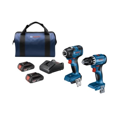 Bosch Hex Impact Driver & Drill/Driver Combo Kit w/ Batteries, 18V