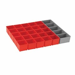 Organizer Insert Set, 26 Piece, Red