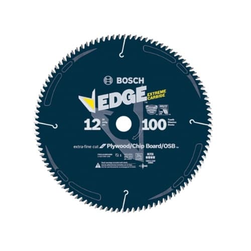 Bosch 12-in Edge Circular Saw Blade, OSB/Plywood/Plastic, 100 Tooth