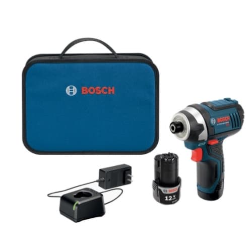 Bosch 1/4-in Hex Impact Driver w/ Batteries, 12V